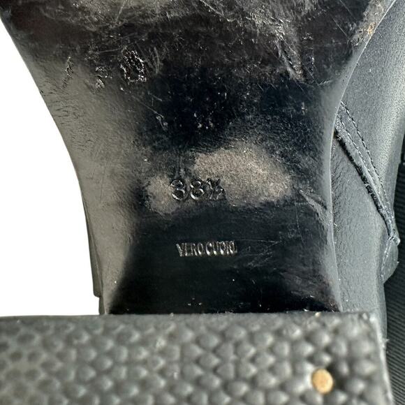 Alexander Wang Gabi Ankle Booties Leather Cut Out Heel Black Size 38.5 US 8.5 - Picture 11 of 12